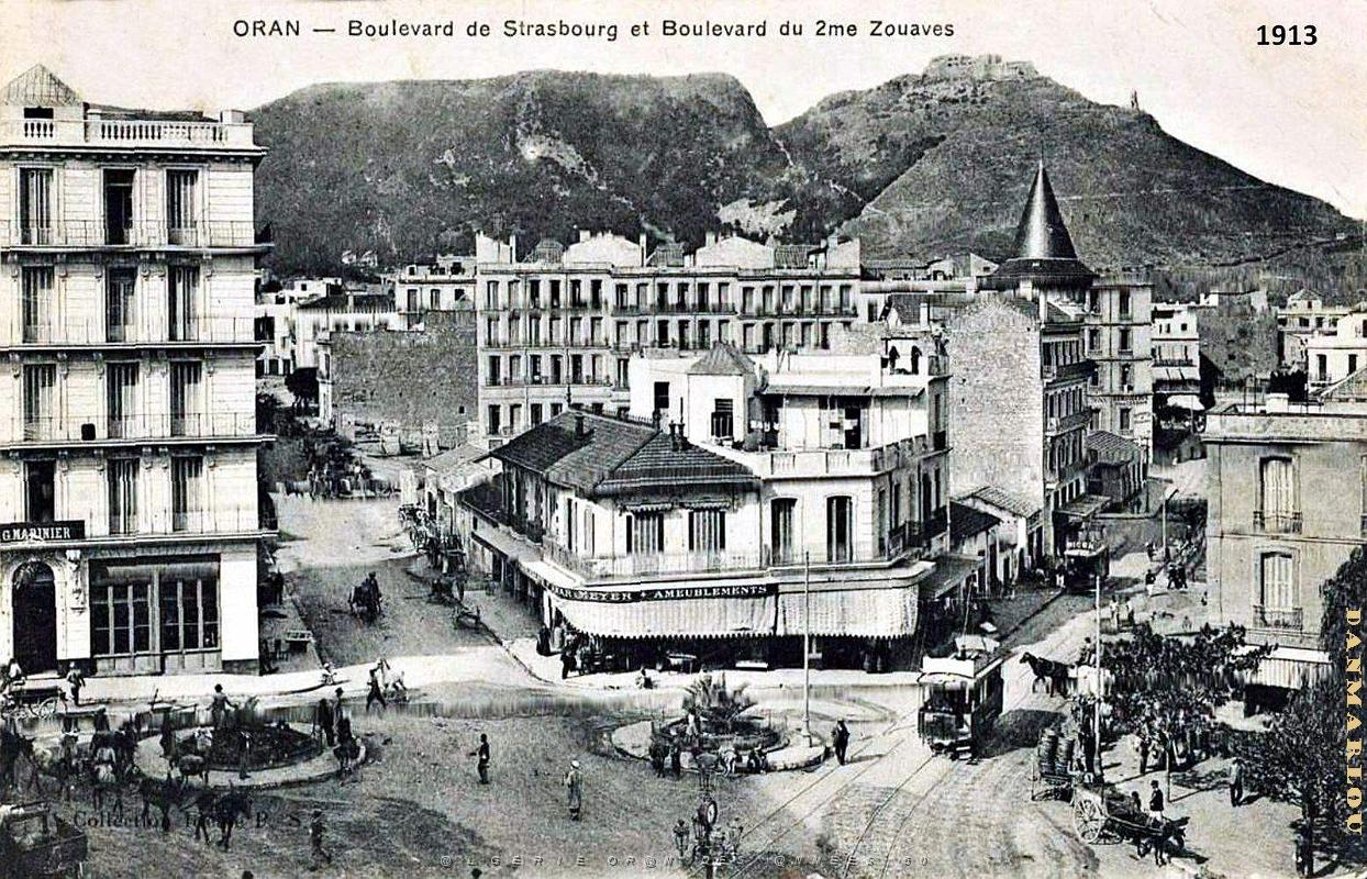 2969- Oran - Place Karguentah- Boulevards Strasbourg et 2e Zouaves -1913.jpg